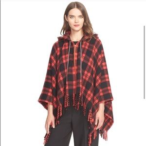 Kate Spade plaid cape shawl